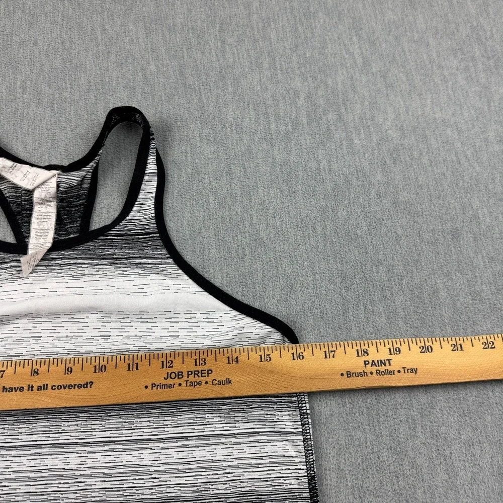 New Balance Tank Top Womens Medium White Striped Racerback‎ Yoga Gym Athletic